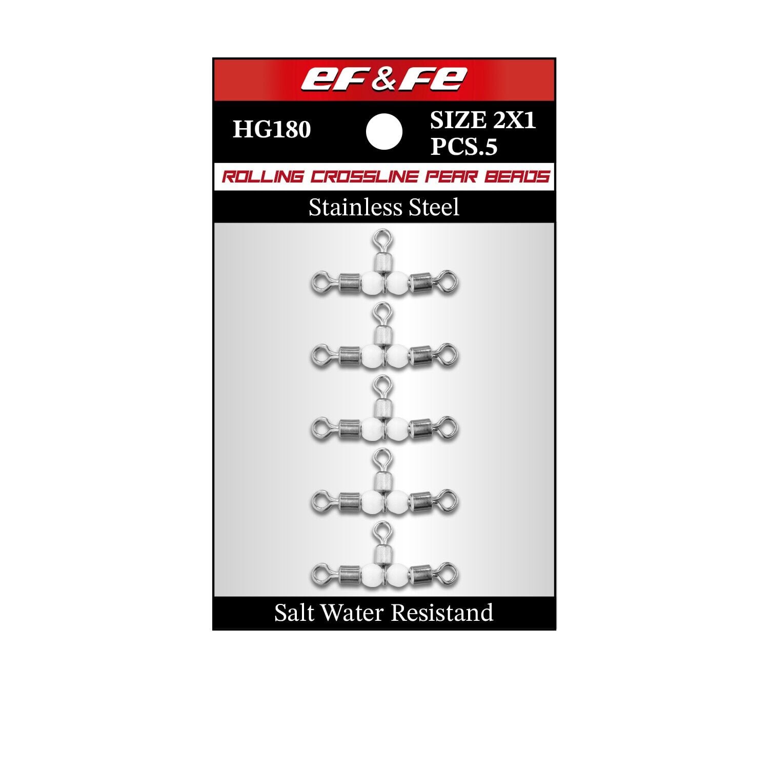 Effe Rolling Swivel Crossline Pear Beads