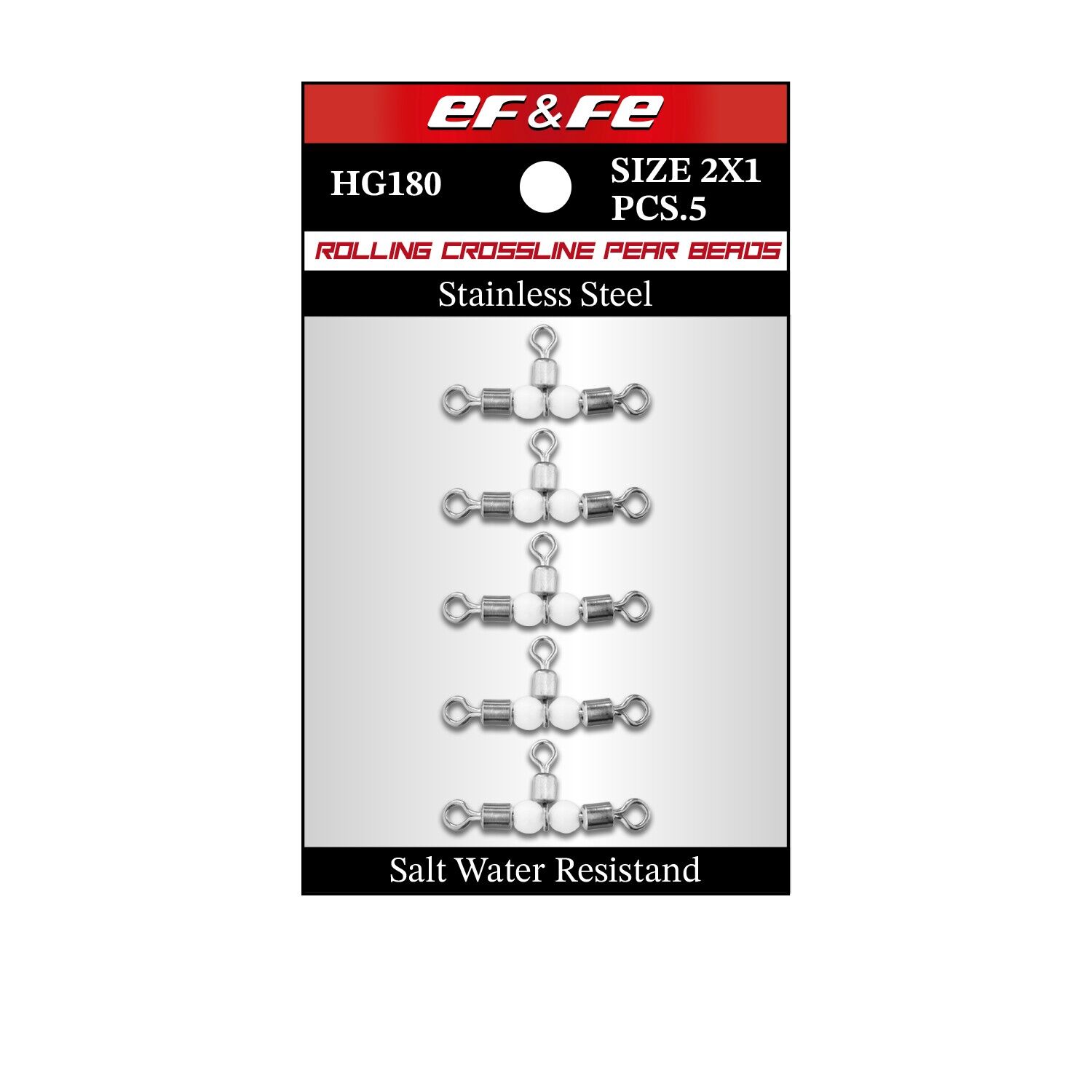 Effe Rolling Swivel Crossline Pear Beads