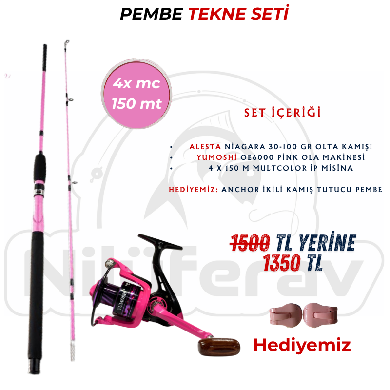 Pink Power Tekne Seti Pembe Olta Seti