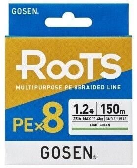 Gosen X8 Roots PE 8 Örgü Spin İp Misina 150mt Light Green