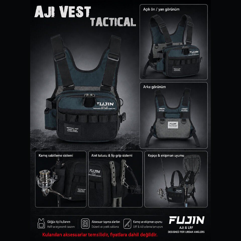 Fujin Tactical Vest Brown Camo Balıkçı Çantası