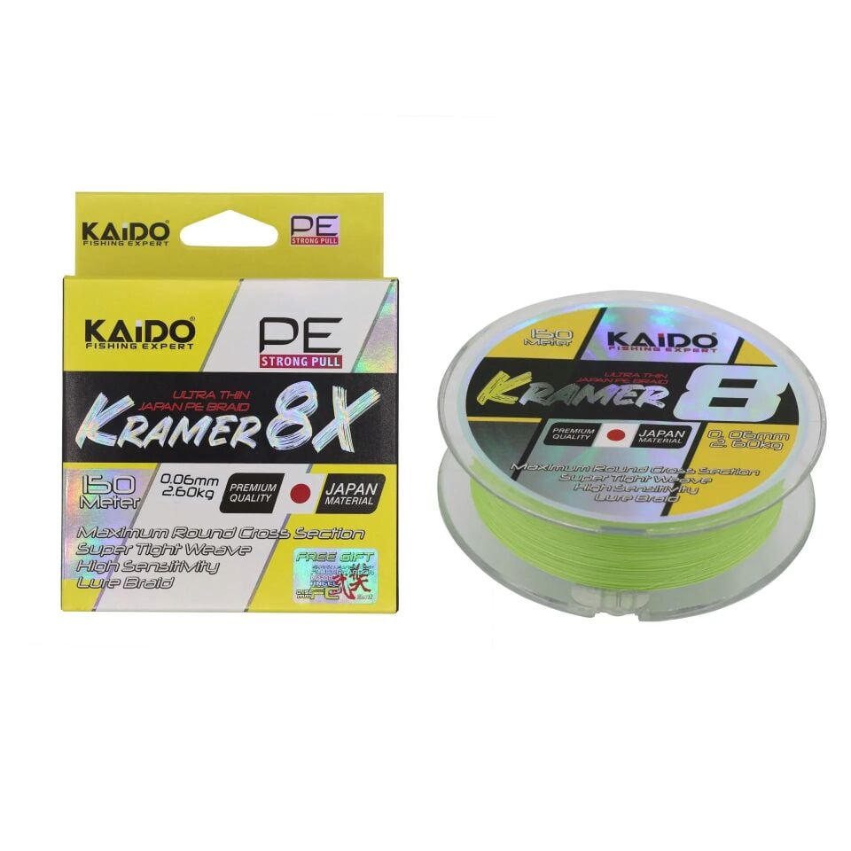 Kaido Kramer Japan 8X Braid 150 Mt Lime Green