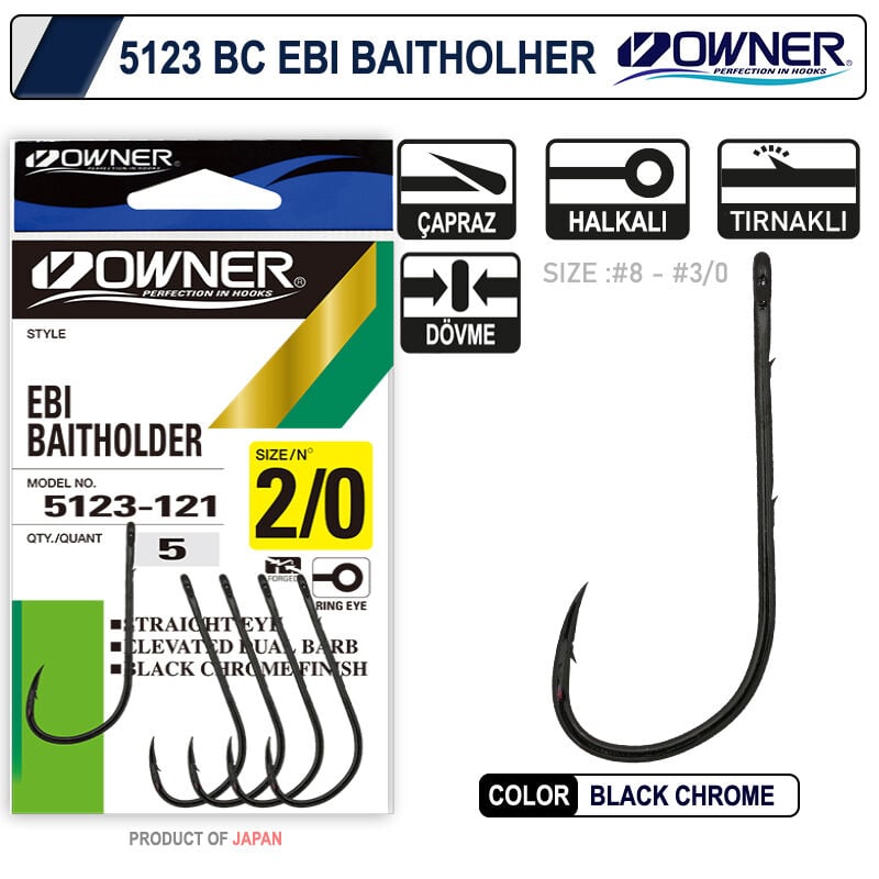 Owner 5123 Ebi Baitholder Black Chrome İğne