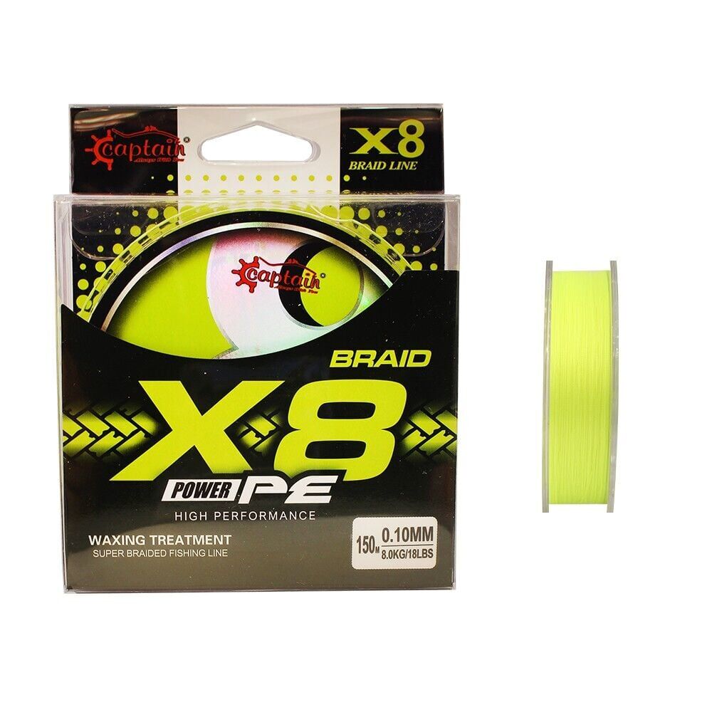 Captain X8 Power PE 8 Örgü İp Misina 150 Metre Lemon Yellow