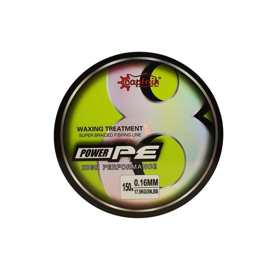 Captain X8 Power PE 8 Örgü İp Misina 150 Metre Lemon Yellow