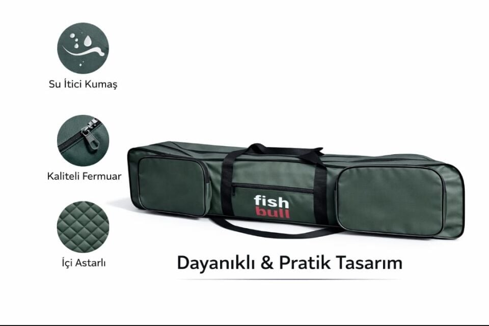 Fish Bull Pro 4 göz Yeşil Olta Kamış Çantası