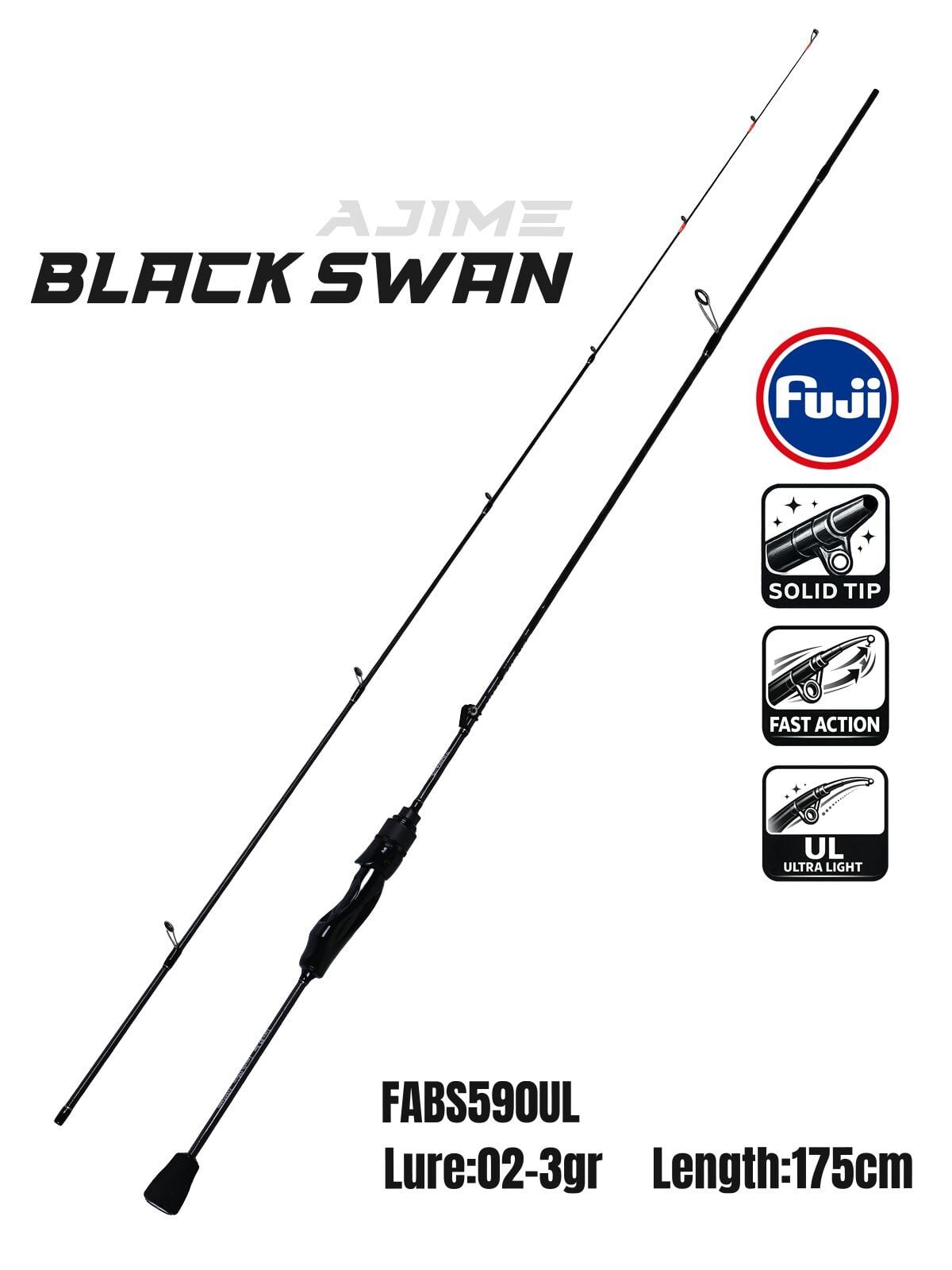 Fujin Ajime Black Swan 175cm 02-3gr Aji LRF Kamışı