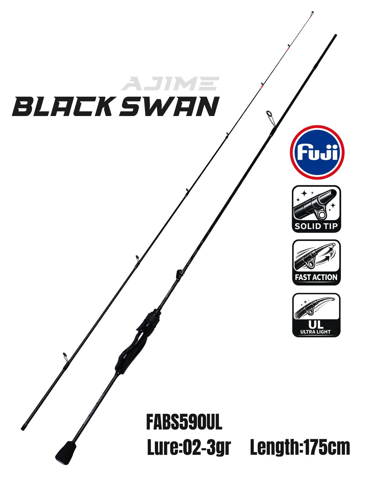 Fujin Ajime Black Swan 175cm 02-3gr Aji LRF Kamışı