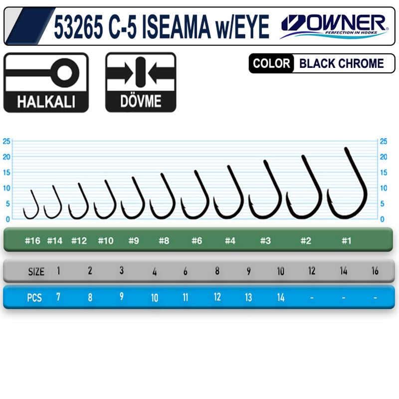 Owner 53265 C-5 Carp Iseama w/Eye Sazan İğnesi