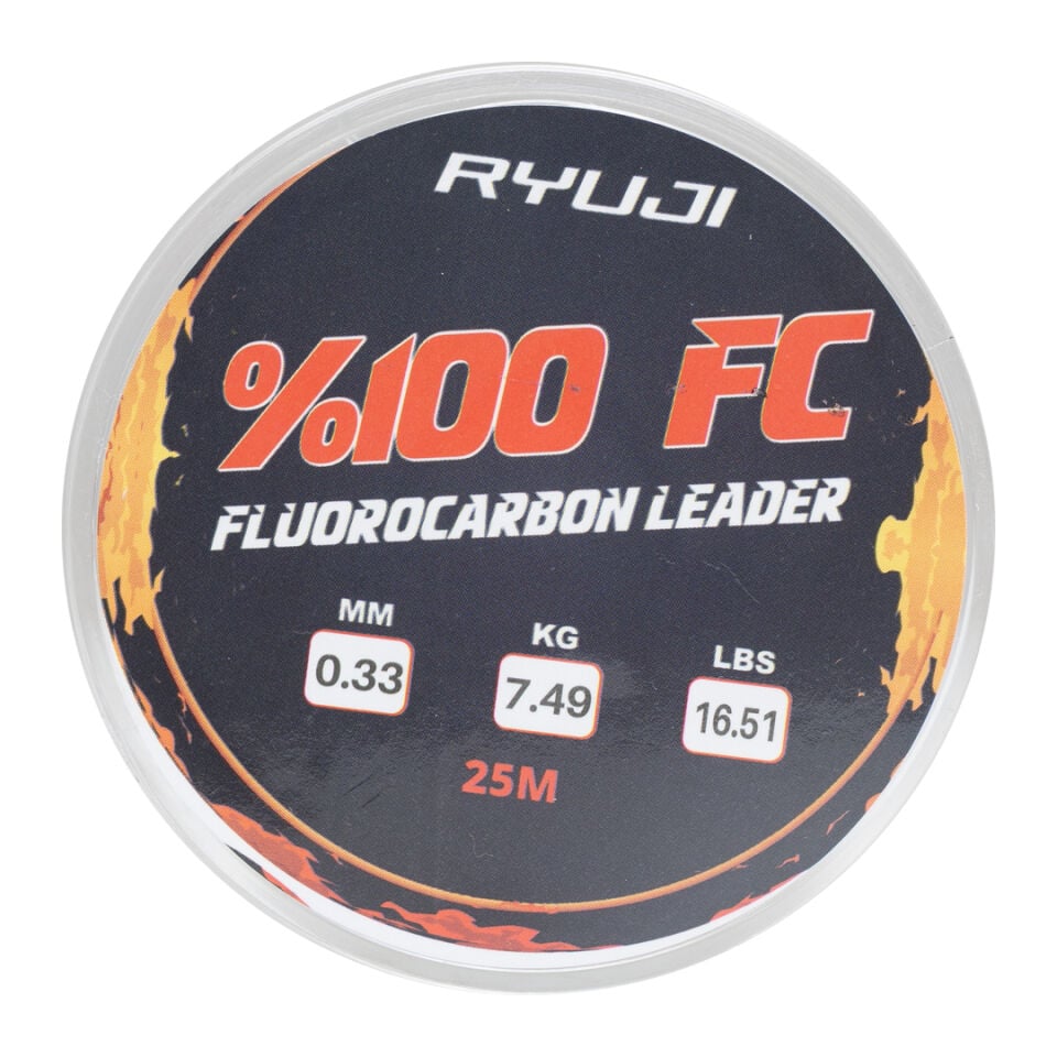 Ryuji %100 Fluorocarbon Leader 25 Metre