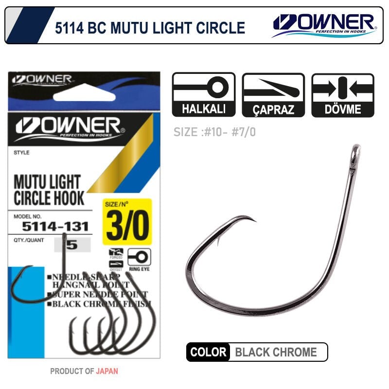 Owner 5114 Mutu Light Circle Black Chrome İğne