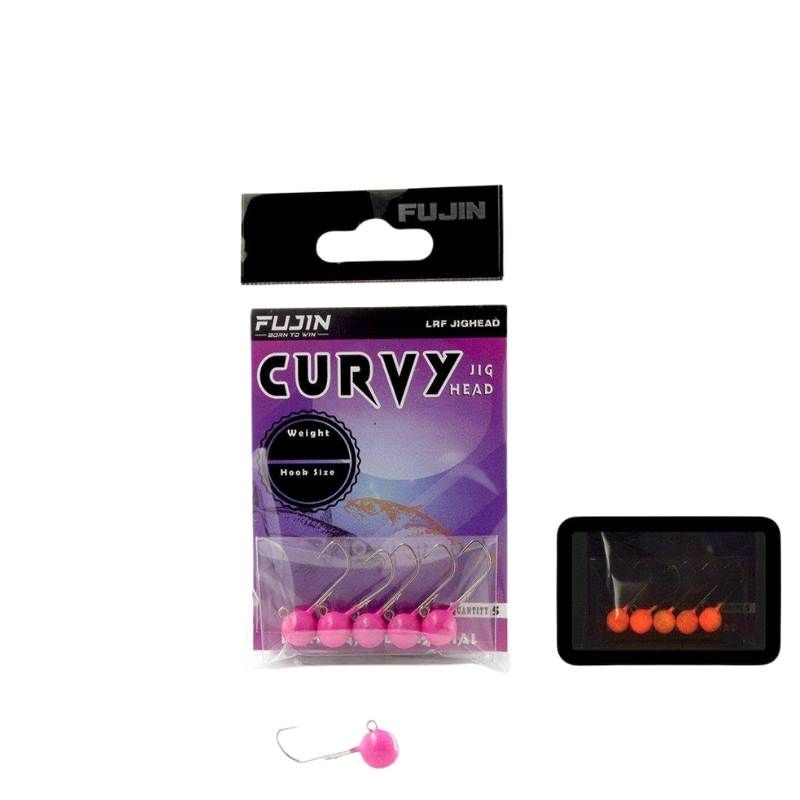 Fujin Curvy Pink Glow Jig Head