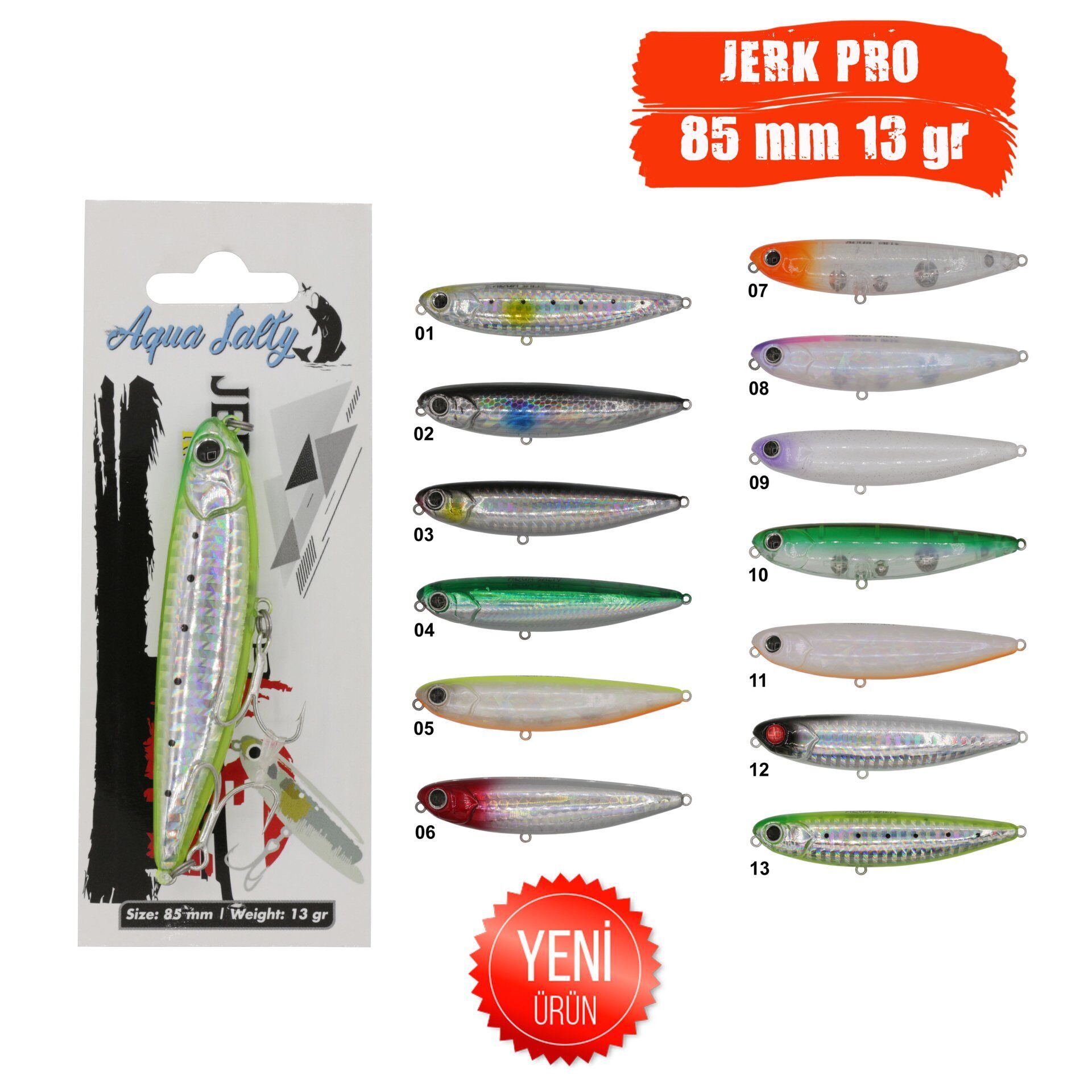 Aqua Salty Jerk Pro 85 Mm 13 Gr Su Üstü Sahte Yem