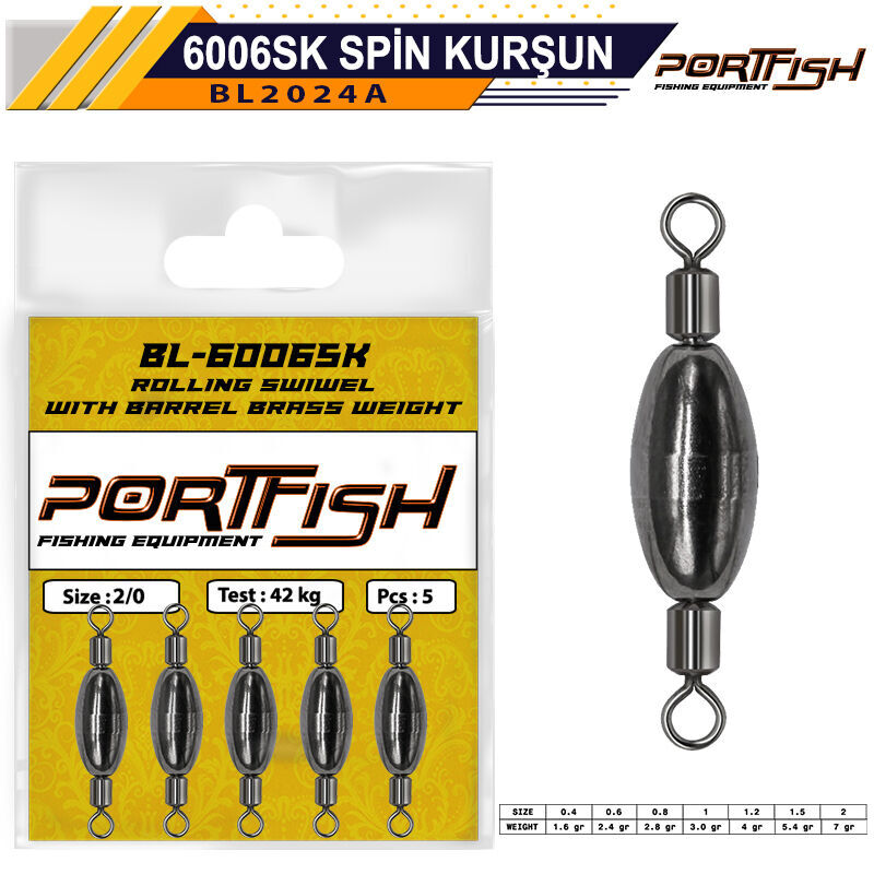 Portfish BL-6006SK Çift Tarafı Fırdöndülü Caroline Kurşunu