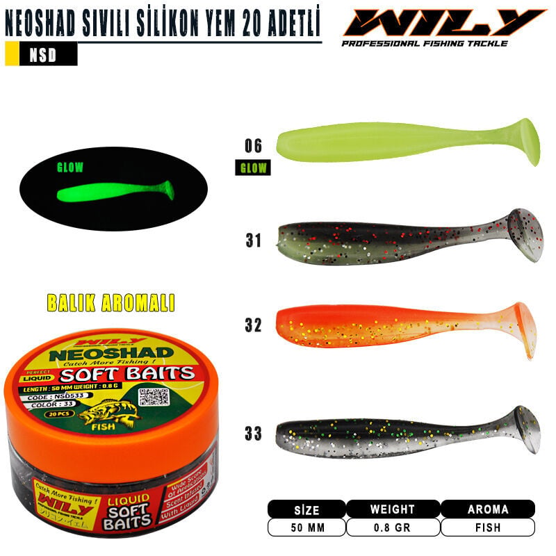 Wily Neoshad Sıvılı Silikon 50 mm 20 Adetli