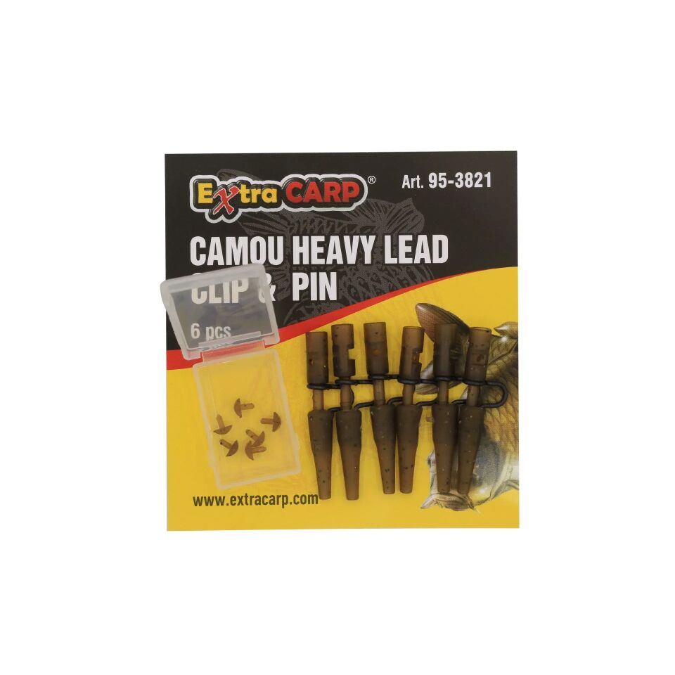 Extra Carp Camou Heavy Lead Clip & Pin 6 pcs