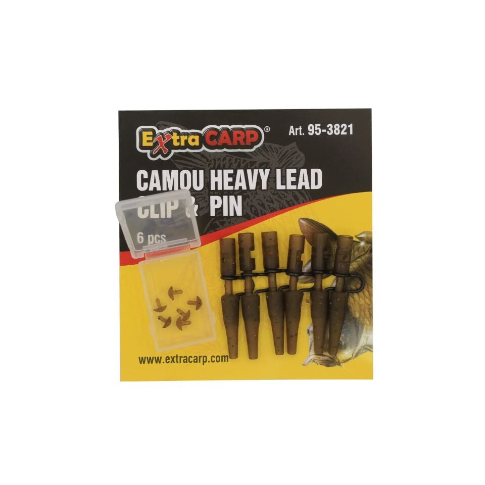 Extra Carp Camou Heavy Lead Clip & Pin 6 pcs
