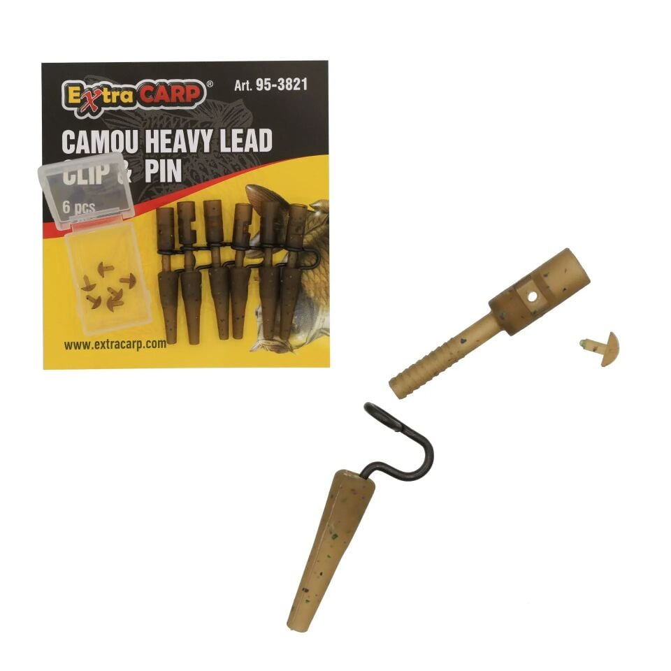 Extra Carp Camou Heavy Lead Clip & Pin 6 pcs