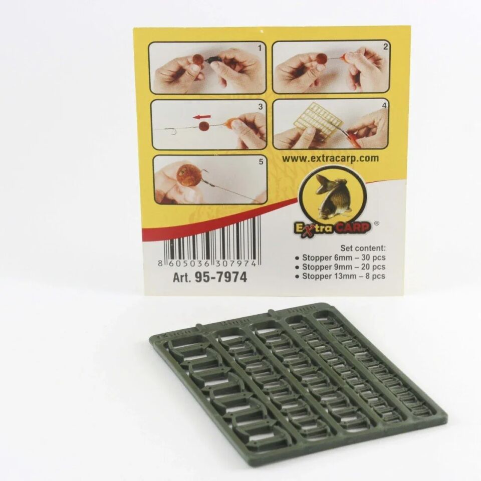 Extra Carp Carp Stopper 6-9-13Mm / 58 Pcs / Olive Green