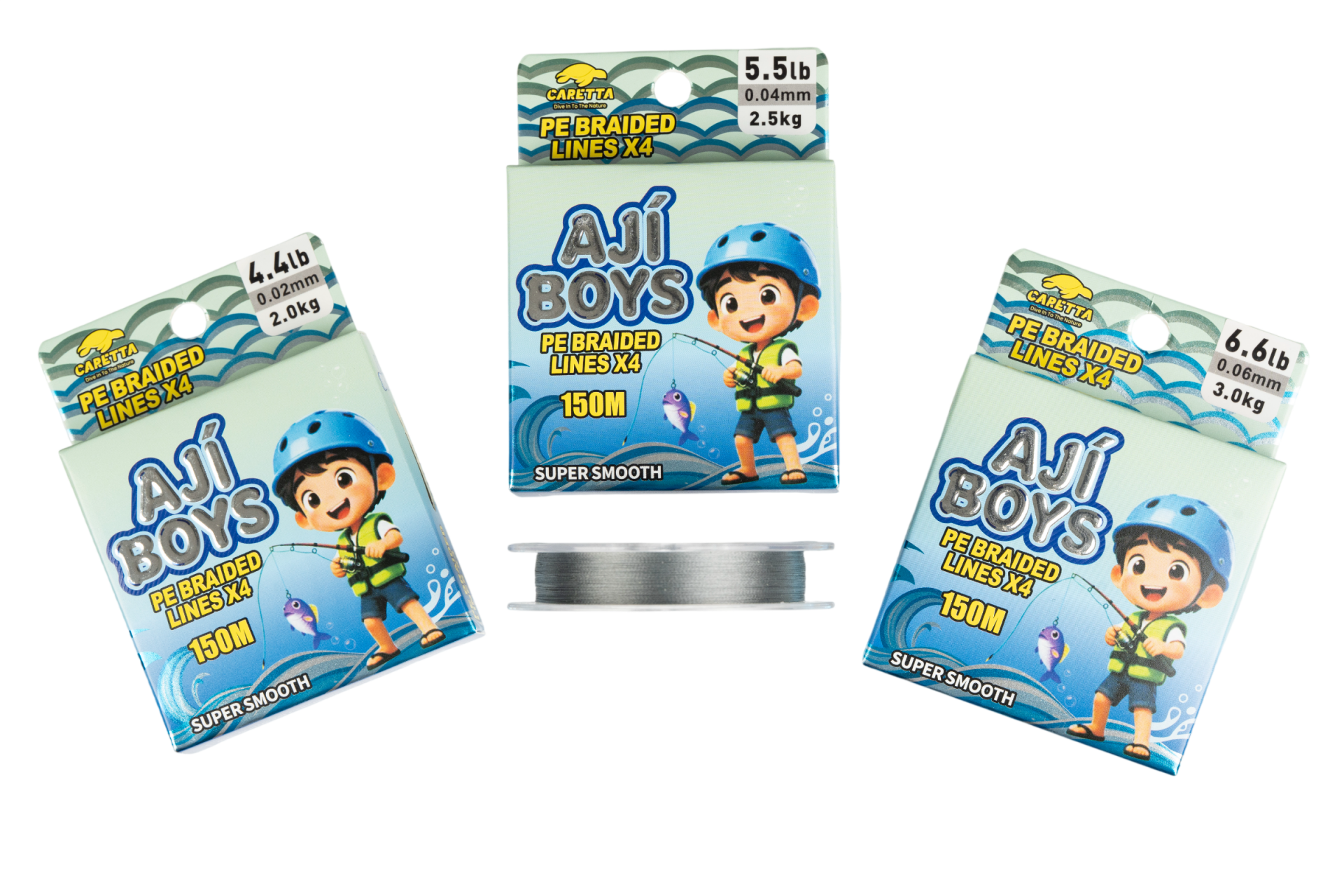 Caretta Aji Boys 4X 150 mt İp Misina Water Gray