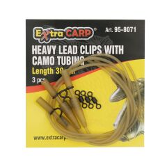 Extra Carp Heavy Lead Clips With Camo Tubing
