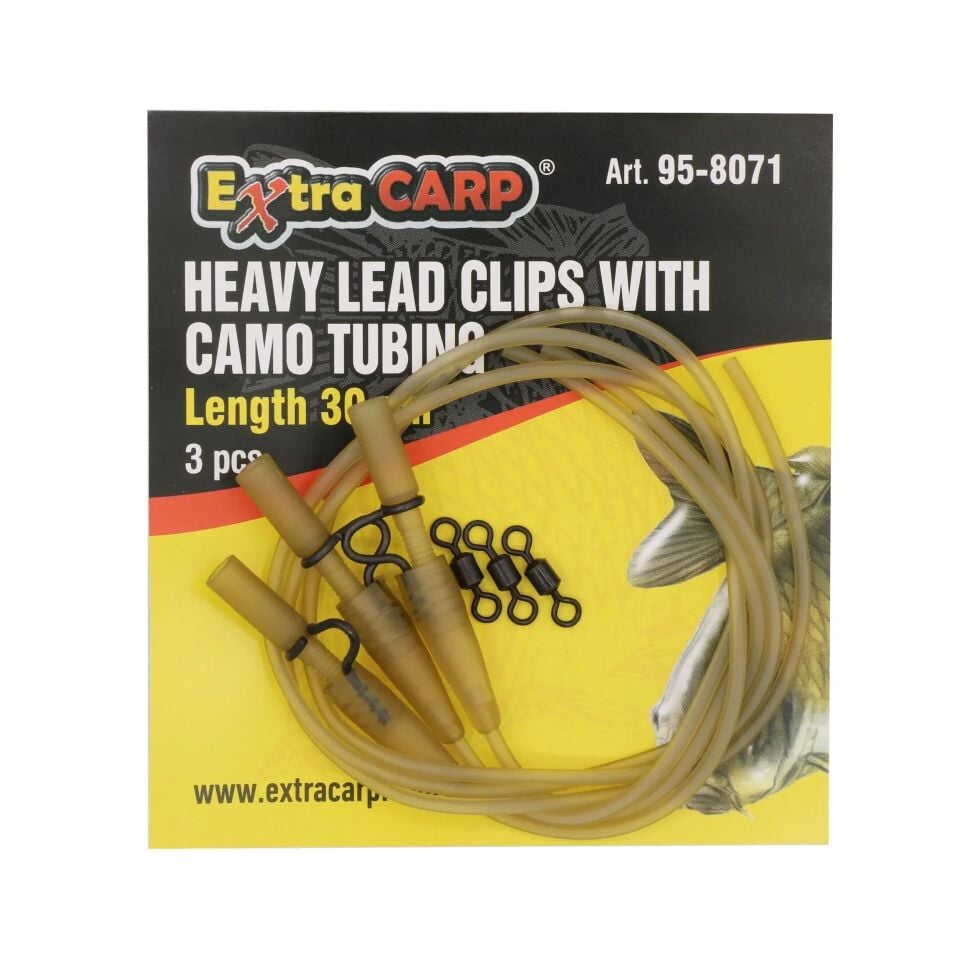 Extra Carp Heavy Lead Clips With Camo Tubing