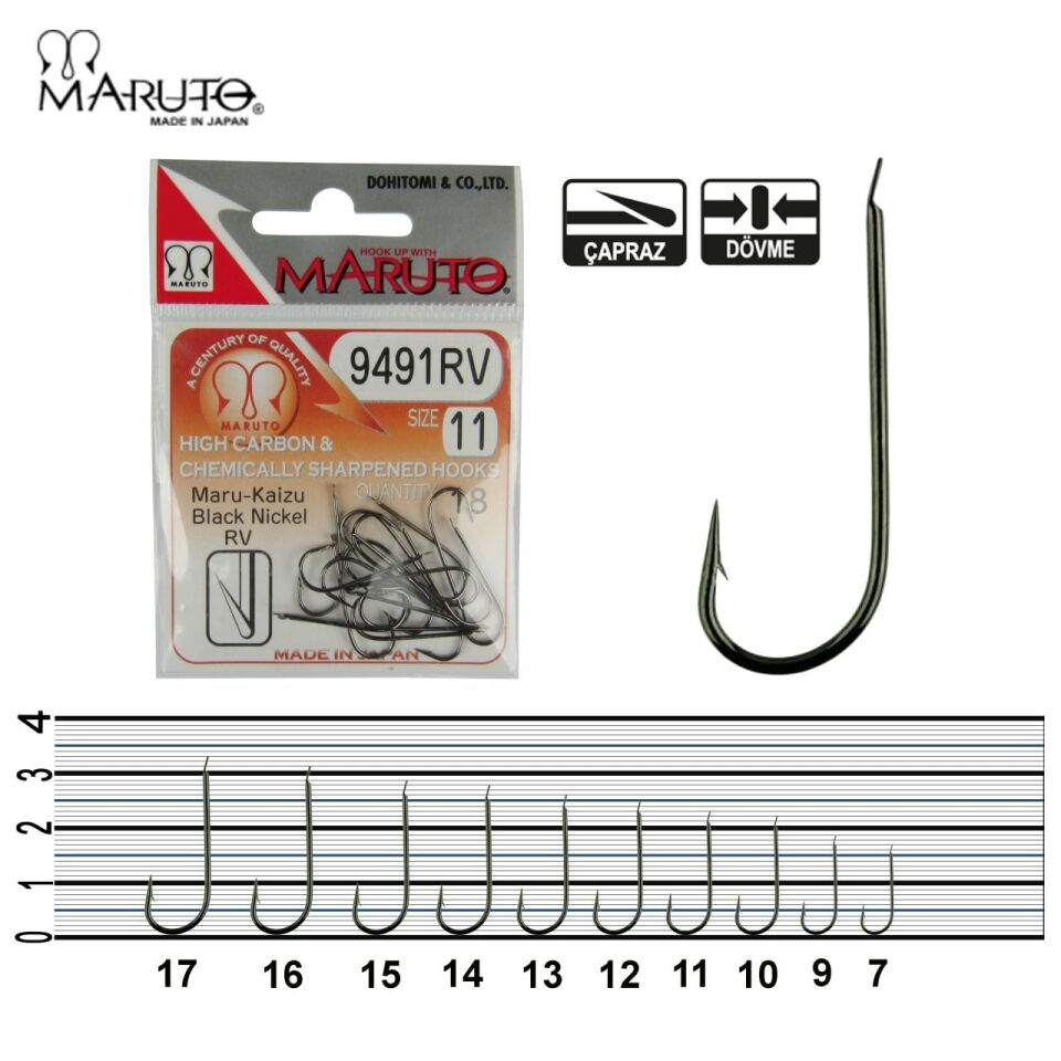 Maruto 9491 Black Nickel Çapraz Olta İğnesi