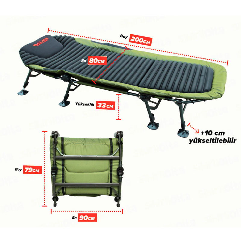 Bauer Spandex 3D Bedchair 8 Ayaklı Kampet