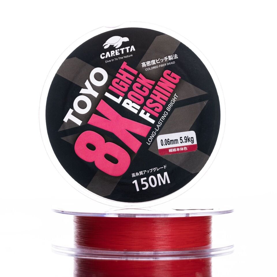 Caretta Toyo Red 8X Light Rock Fishing 150 mt İp Misina