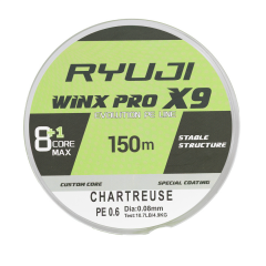 Ryuji Winx Pro X8+1 (X9) 150m Chartreuse İp Misina