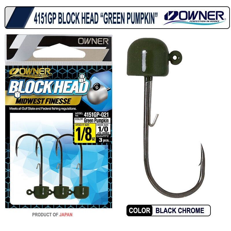 Owner 4151GP Block Head Jighead